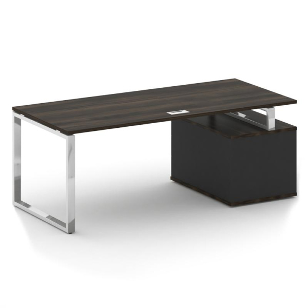 Shift Стол руководителя с опорной тумбой, левый SK.SRT-200 (L) Дуб Мали/Антрацит 2000*904*753