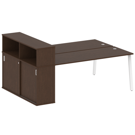 Metal System Рабочая станция с шкафом-купе на А-образном м/к БА.РС-СШК-2.5 Т Венге Цаво/Металл Белый 2210*1475*1098 Metal System Рабочая станция с шкафом-купе на А-образном м/к БА.РС-СШК-2.5 Т Венге Цаво/Металл Белый 2210*1475*1098