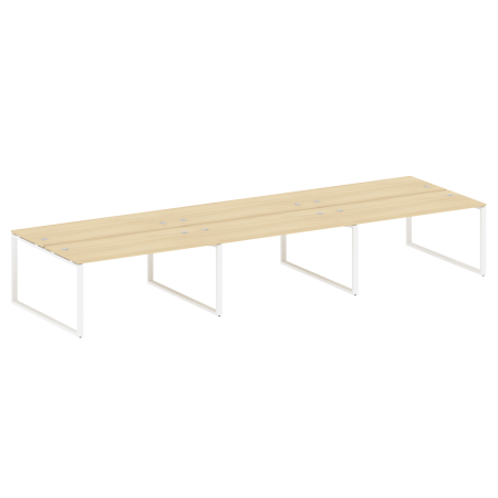 Metal System Рабочая станция на 6 мест на О-образном м/к БО.СМ-6.4 Акация Лорка/Металл Белый 4800*1475*750 Metal System Рабочая станция на 6 мест на О-образном м/к БО.СМ-6.4 Акация Лорка/Металл Белый 4800*1475*750