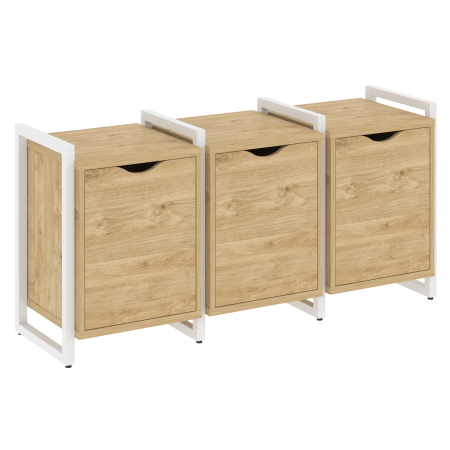 Loft Тумба на регулируемых опорах VR.L-TN-5.O Тиквуд Светлый/Металл Белый 1440*460*719 Loft Тумба на регулируемых опорах VR.L-TN-5.O Тиквуд Светлый/Металл Белый 1440*460*719