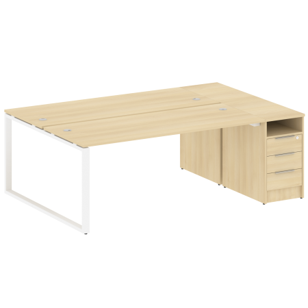 Metal System Рабочая станция с тумбой на О-образном м/к БО.РС-СТП-2.5 Акация Лорка/Металл Белый 2212*1475*750 Metal System Рабочая станция с тумбой на О-образном м/к БО.РС-СТП-2.5 Акация Лорка/Металл Белый 2212*1475*750