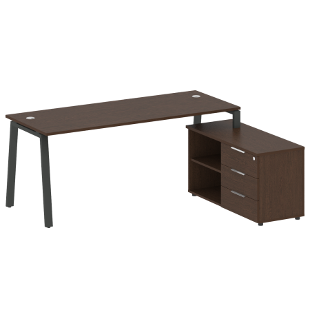 Metal System Рабочая станция с тумбой на А-образном м/к БА.РС-СТС-2.5 (R) Венге Цаво/Металл Антрацит 1900*1520*750 Metal System Рабочая станция с тумбой на А-образном м/к БА.РС-СТС-2.5 (R) Венге Цаво/Металл Антрацит 1900*1520*750