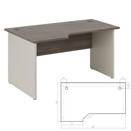 New Line NLN36315531 Стол эргономичный левый 1500x900x750 дуб шамони темный New Line NLN36315531 Стол эргономичный левый 1500x900x750 дуб шамони темный