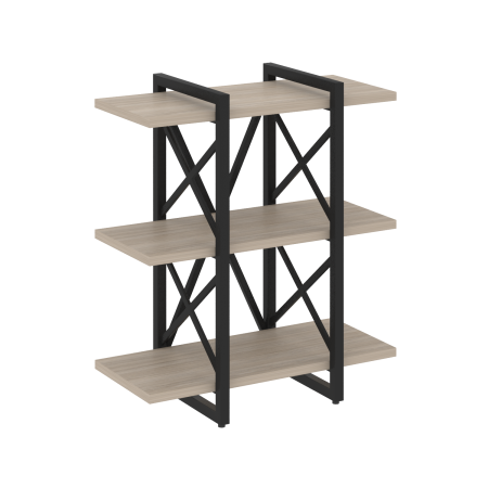 Loft Стеллаж на рег. опорах-3 полки VR.L-MST.O-3.4V Дуб Аттик/Металл Черный 800*400*910
