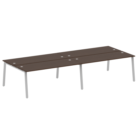 Metal System Рабочая станция на 4 места на А-образном м/к БА.СМ-4.5 Венге Цаво/Металл Серый 3600*1475*750 Metal System Рабочая станция на 4 места на А-образном м/к БА.СМ-4.5 Венге Цаво/Металл Серый 3600*1475*750