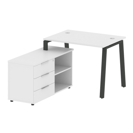 Metal System Рабочая станция с тумбой на А-образном м/к БА.РС-СТС-2.1 (L) Белый/Металл Антрацит 1100*1520*750 Metal System Рабочая станция с тумбой на А-образном м/к БА.РС-СТС-2.1 (L) Белый/Металл Антрацит 1100*1520*750