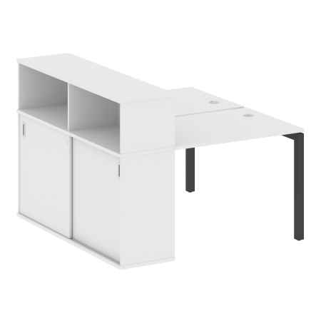 Metal System Quattro Рабочая станция с шкафом-купе на П-образном м/к 50БП.РС-СШК-2.1 Т Белый/Металл Антрацит 1410*1475*1098 Metal System Quattro Рабочая станция с шкафом-купе на П-образном м/к 50БП.РС-СШК-2.1 Т Белый/Металл Антрацит 1410*1475*1098