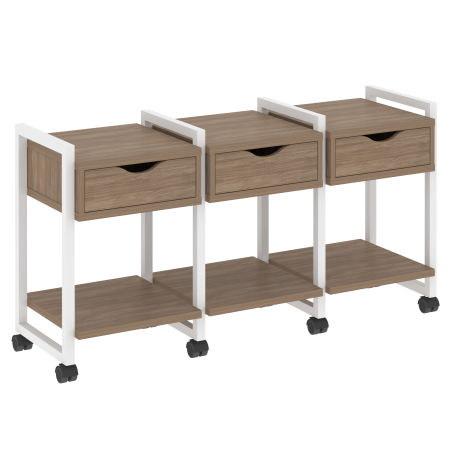 Loft Тумба на колесных опорах VR.L-TN-4.K Дуб Аризона/Металл Белый 1440*460*767