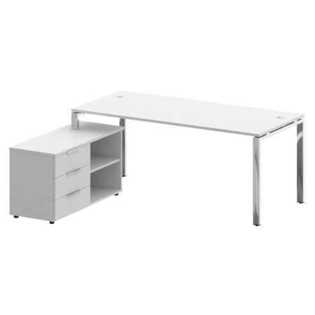Metal System Direct Стол руковод. с тумбой БГ.СРТ-5.8 (L) Белый/Нержавеющая Сталь 1900*1620*750 Metal System Direct Стол руковод. с тумбой БГ.СРТ-5.8 (L) Белый/Нержавеющая Сталь 1900*1620*750