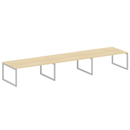 Metal System Quattro Переговорный стол (3 столешницы) на О-оразном м/к 50БО.ПРГ-3.5 Акация Лорка/Металл Серый 5400*1235*750