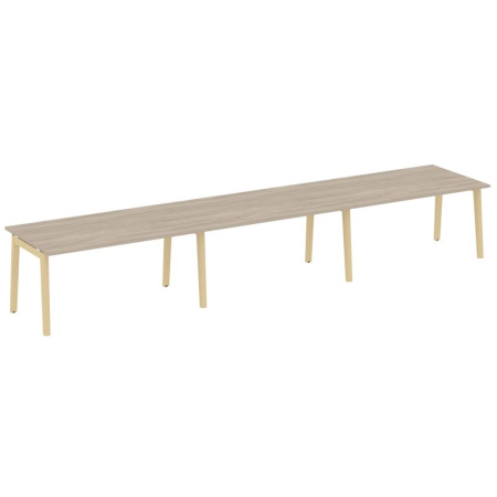 Onix Wood Стол переговорный (3 столешницы) OW.PRG-3.4 Дуб Аттик/Дуб Светлый/Металл Белый 4740*980*750