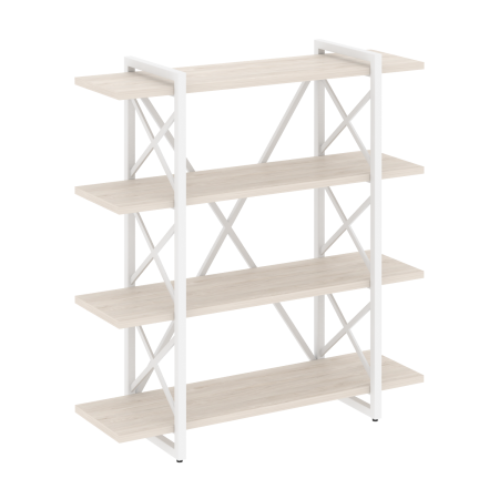 Loft Стеллаж на рег. опорах-4 полки VR.L-MST.O-4.8V Денвер Светлый/Металл Белый 1200*400*1280