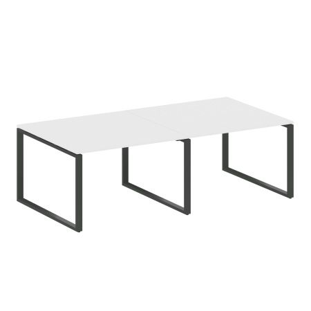 Metal System Переговорный стол (2 столешницы) на О-образном м/к БО.ПРГ-2.2 Белый/Металл Антрацит 2400*1235*750 Metal System Переговорный стол (2 столешницы) на О-образном м/к БО.ПРГ-2.2 Белый/Металл Антрацит 2400*1235*750