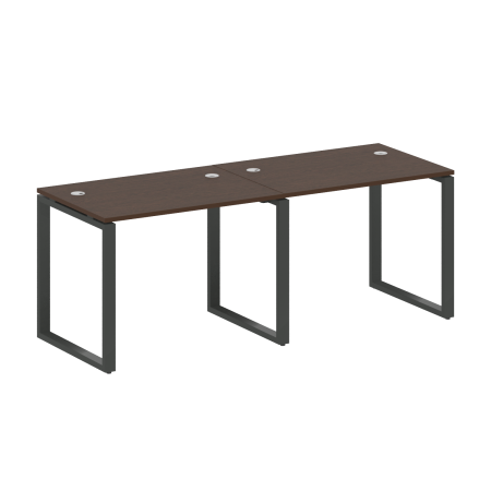 Metal System Рабочая станция на 2 места на О-образном м/к БО.СМ-2.1 Венге Цаво/Металл Антрацит 2000*720*750 Metal System Рабочая станция на 2 места на О-образном м/к БО.СМ-2.1 Венге Цаво/Металл Антрацит 2000*720*750