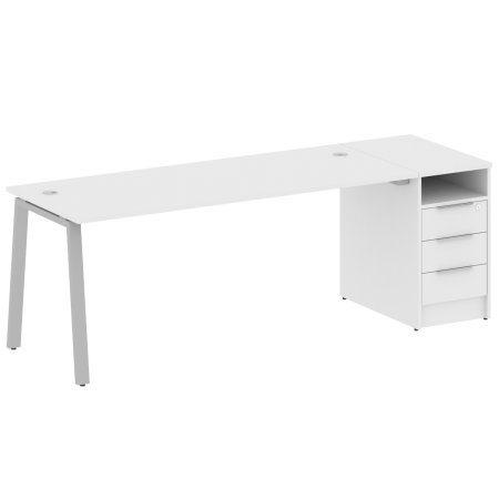 Metal System Рабочая станция с тумбой на А-образном м/к БА.РС-СТП-1.5 Белый/Металл Серый 2212*720*750 Metal System Рабочая станция с тумбой на А-образном м/к БА.РС-СТП-1.5 Белый/Металл Серый 2212*720*750