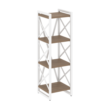 Loft Стеллаж на рег. опорах-4 полки VR.L-MST.O-4.4 Дуб Аризона/Металл Белый 400*400*1280