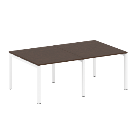 Metal System Quattro Переговорный стол (2 столешницы) на П-образном м/к 50БП.ПРГ-2.1 Венге Цаво/Металл Белый 2000*1235*750