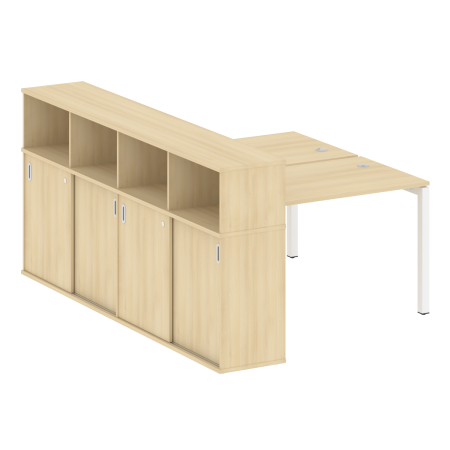 Metal System Quattro Рабочая станция с шкафом-купе на П-образном м/к 50БП.РС-СШК-4.2 Т Акация Лорка/Металл Белый 1610*2332*1098 Metal System Quattro Рабочая станция с шкафом-купе на П-образном м/к 50БП.РС-СШК-4.2 Т Акация Лорка/Металл Белый 1610*2332*1098