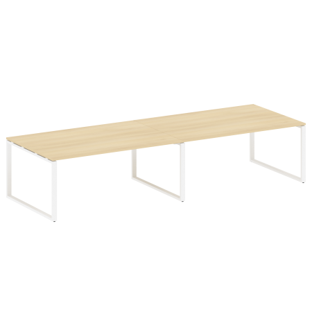Metal System Переговорный стол (2 столешницы) на О-образном м/к БО.ПРГ-2.5 Акация Лорка/Металл Белый 3600*1235*750 Metal System Переговорный стол (2 столешницы) на О-образном м/к БО.ПРГ-2.5 Акация Лорка/Металл Белый 3600*1235*750