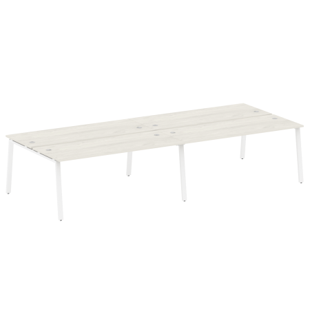 Metal System Рабочая станция на 4 места на А-образном м/к БА.СМ-4.5 Дуб Наварра/Металл Белый 3600*1475*750 Metal System Рабочая станция на 4 места на А-образном м/к БА.СМ-4.5 Дуб Наварра/Металл Белый 3600*1475*750