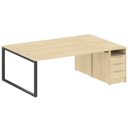 Metal System Рабочая станция с тумбой на О-образном м/к БО.РС-СТП-2.5 Акация Лорка/Металл Антрацит 2212*1475*750 Metal System Рабочая станция с тумбой на О-образном м/к БО.РС-СТП-2.5 Акация Лорка/Металл Антрацит 2212*1475*750