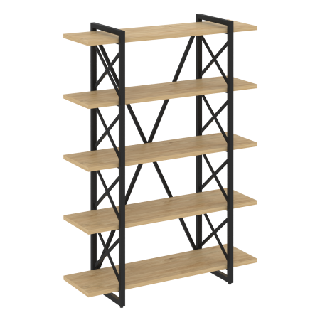 Loft Стеллаж на рег. опорах-5 полок VR.L-MST.O-5.8V Тиквуд Светлый/Металл Черный 1200*400*1650