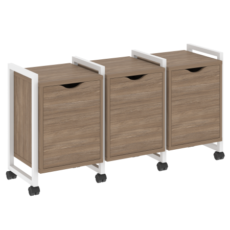 Loft Тумба на колесных опорах VR.L-TN-5.K Дуб Аризона/Металл Белый 1440*460*767