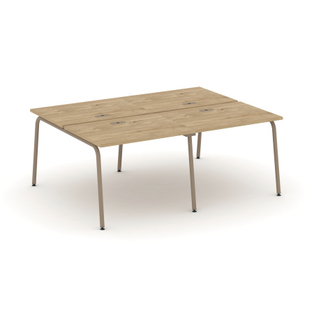 Estetica Рабочая станция 4 места ES.D.RS-4.1-LK Тиквуд Светлый/Металл Латте 1960*1500*750
