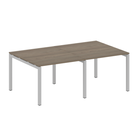 Metal System Quattro Переговорный стол (2 столешницы) на П-образном м/к 50БП.ПРГ-2.1 Вяз Благородный/Металл Серый 2000*1235*750