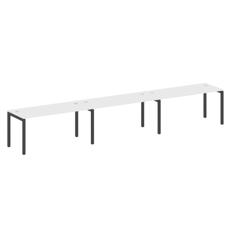 Metal System Quattro Рабочая станция на 3 места на П-образном м/к 50БП.СМ-3.4 Белый/Металл Антрацит 4800*720*750