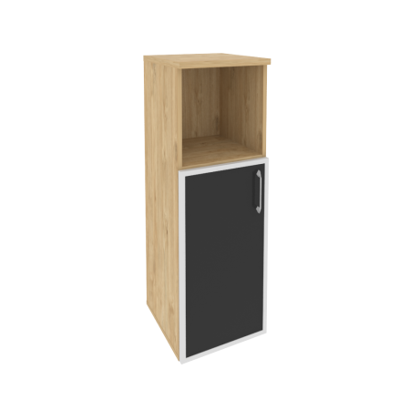 Onix Шкаф средний узкий левый O.SU-2.2 R (L) black Тиквуд Светлый/Стекло Black 400*420*1207