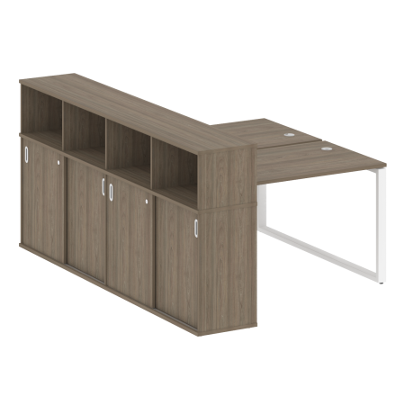Metal System Рабочая станция с шкафом-купе на О-образном м/к БО.РС-СШК-4.2 Т Вяз Благородный/Металл Белый 1610*2332*1098 Metal System Рабочая станция с шкафом-купе на О-образном м/к БО.РС-СШК-4.2 Т Вяз Благородный/Металл Белый 1610*2332*1098