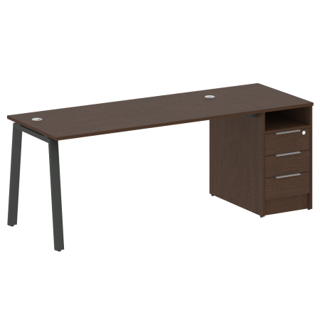 Metal System Рабочая станция с тумбой на А-образном м/к БА.РС-СТП-1.4 Венге Цаво/Металл Антрацит 2012*720*750 Metal System Рабочая станция с тумбой на А-образном м/к БА.РС-СТП-1.4 Венге Цаво/Металл Антрацит 2012*720*750