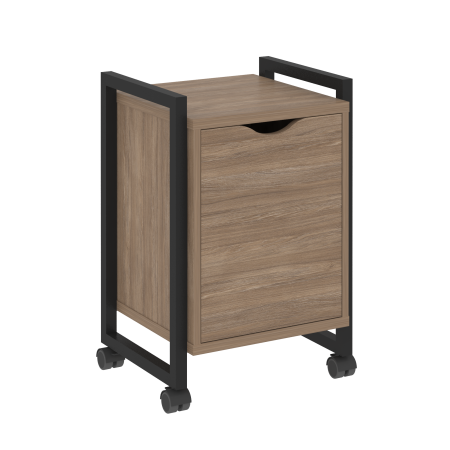 Loft Тумба на колесных опорах+фасад VR.L-T2.K Дуб Аризона/Металл Черный 500*460*767