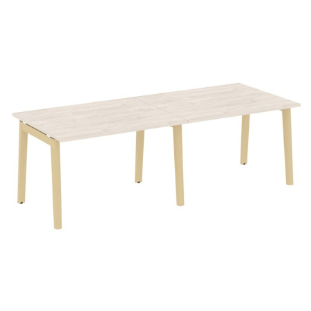 Onix Wood Стол переговорный (2 столешницы) OW.PRG-2.2 Денвер Светлый/Дуб Светлый/Металл Белый 2360*980*750