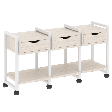 Loft Тумба на колесных опорах VR.L-TN-4.K Денвер Светлый/Металл Белый 1440*460*767