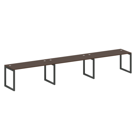 Metal System Quattro Рабочая станция на 3 места на О-образном м/к 50БО.СМ-3.4 Венге Цаво/Металл Антрацит 4800*720*750
