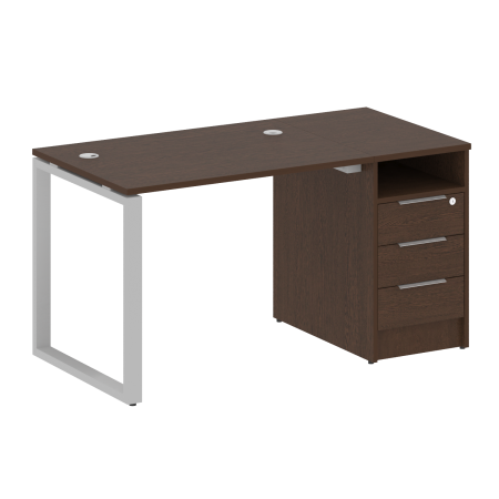 Metal System Рабочая станция с тумбой на О-образном м/к БО.РС-СТП-1.1 Венге Цаво/Металл Серый 1412*720*750 Metal System Рабочая станция с тумбой на О-образном м/к БО.РС-СТП-1.1 Венге Цаво/Металл Серый 1412*720*750
