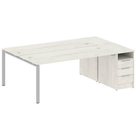 Metal System Рабочая станция с тумбой на П-образном м/к БП.РС-СТП-2.5 Дуб Наварра/Металл Серый 2212*1475*750 Metal System Рабочая станция с тумбой на П-образном м/к БП.РС-СТП-2.5 Дуб Наварра/Металл Серый 2212*1475*750