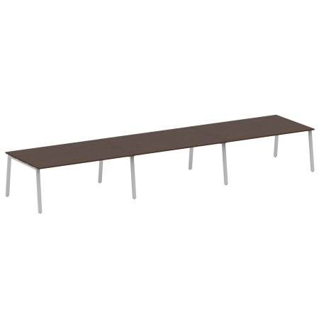Metal System Переговорный стол (3 столешницы) на А-образном м/к БА.ПРГ-3.5 Венге Цаво/Металл Серый 5400*1235*750