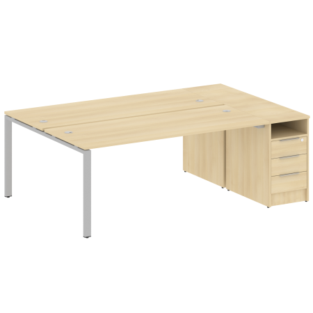 Metal System Рабочая станция с тумбой на П-образном м/к БП.РС-СТП-2.5 Акация Лорка/Металл Серый 2212*1475*750 Metal System Рабочая станция с тумбой на П-образном м/к БП.РС-СТП-2.5 Акация Лорка/Металл Серый 2212*1475*750