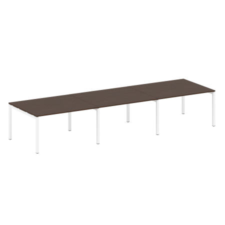 Metal System Quattro Переговорный стол (3 столешницы) на П-оразном м/к 50БП.ПРГ-3.3 Венге Цаво/Металл Белый 4200*1235*750