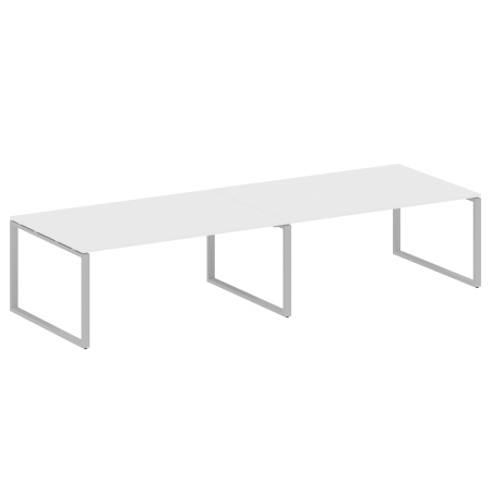 Metal System Переговорный стол (2 столешницы) на О-образном м/к БО.ПРГ-2.5 Белый/Металл Серый 3600*1235*750 Metal System Переговорный стол (2 столешницы) на О-образном м/к БО.ПРГ-2.5 Белый/Металл Серый 3600*1235*750
