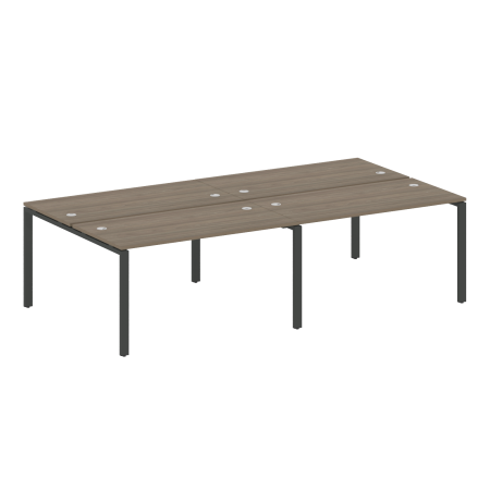 Metal System Рабочая станция на 4 места на П-образном м/к БП.СМ-4.3 Вяз Благородный/Металл Антрацит 2800*1475*750 Metal System Рабочая станция на 4 места на П-образном м/к БП.СМ-4.3 Вяз Благородный/Металл Антрацит 2800*1475*750