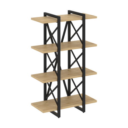 Loft Стеллаж на рег. опорах-4 полки VR.L-MST.O-4.4V Тиквуд Светлый/Металл Черный 800*400*1280