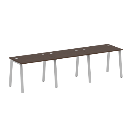 Metal System Рабочая станция на 3 места на А-образном м/к БА.СМ-3.1 Венге Цаво/Металл Серый 3000*720*750 Metal System Рабочая станция на 3 места на А-образном м/к БА.СМ-3.1 Венге Цаво/Металл Серый 3000*720*750