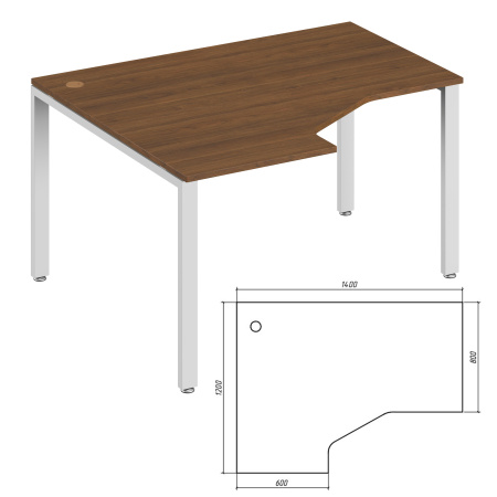 Trend Metal TDM32215434 Эргономичный стол левый 1400x1200x750 орех экко