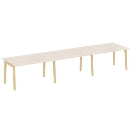 Onix Wood Стол переговорный (3 столешницы) OW.PRG-3.3 Денвер Светлый/Дуб Светлый/Металл Белый 4140*980*750