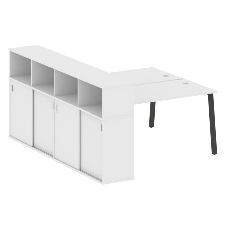 Metal System Рабочая станция с шкафом-купе на А-образном м/к БА.РС-СШК-4.3 Т Белый/Металл Антрацит 1810*2332*1098 Metal System Рабочая станция с шкафом-купе на А-образном м/к БА.РС-СШК-4.3 Т Белый/Металл Антрацит 1810*2332*1098