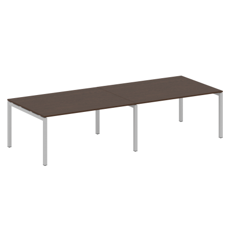 Metal System Quattro Переговорный стол (2 столешницы) на П-образном м/к 50БП.ПРГ-2.4 Венге Цаво/Металл Серый 3200*1235*750